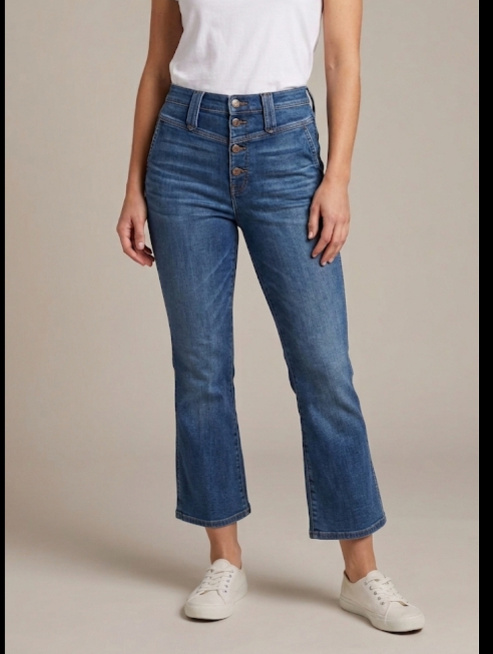 J. Crew Point Sur Denim High Rise Button Fly Bootcut Crop Jeans Women's Size 31